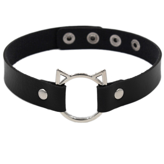 2020 Sexy Cat Chokers Necklaces Black Goth Punk Gothic Choker Necklace  Leather for Women Chocker Stud Collar Bondage Jewelry - AliExpress